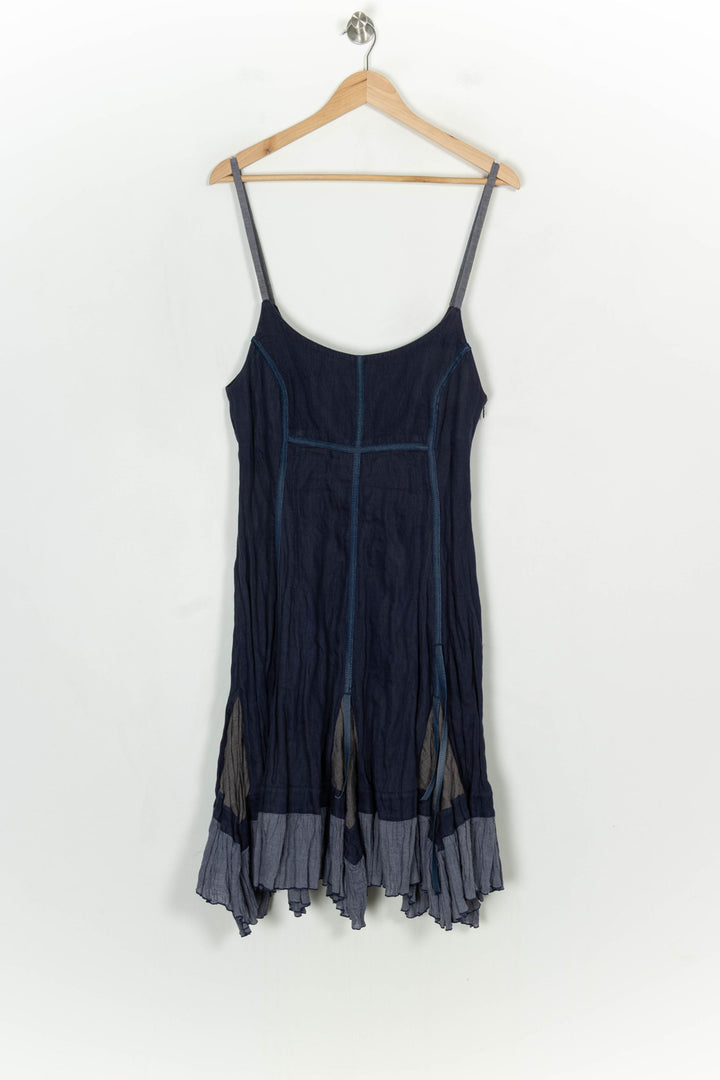 Robe Midi Bleue et Grise - Taille L/40 de la marque Indies | PARAD120911 - Vendu par Paradigme - Image 2