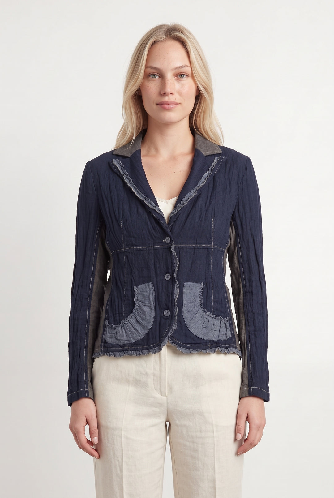 Veste Bleu et Gris - Taille L/40 de la marque Indies | PARAD120912 - Vendu par Paradigme - Image 1