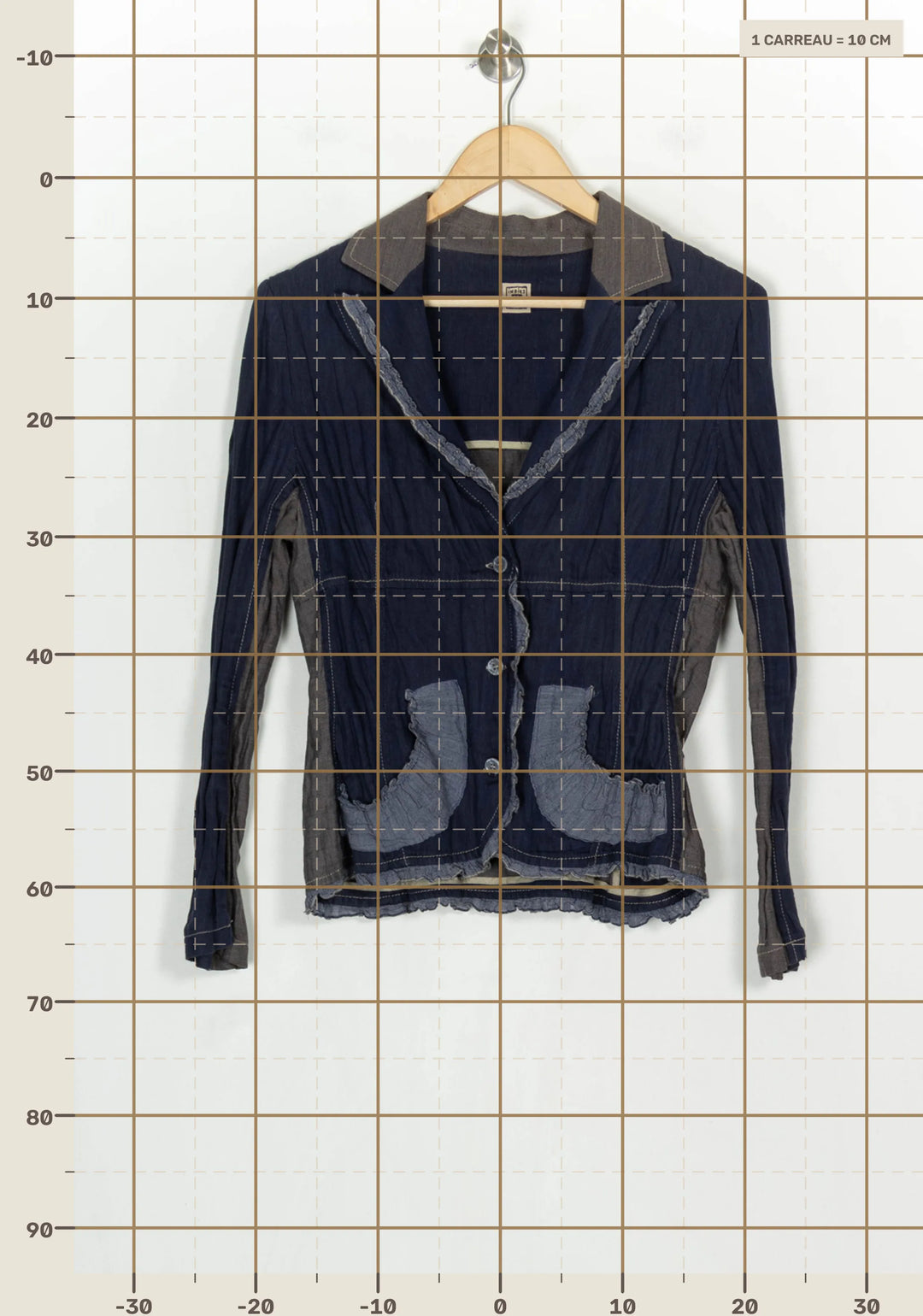 Veste Bleu et Gris - Taille L/40 de la marque Indies | PARAD120912 - Vendu par Paradigme - Image 4