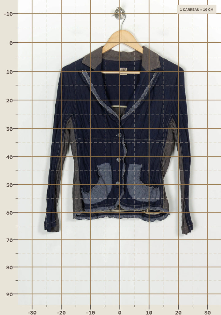 Veste Bleu et Gris - Taille L/40 de la marque Indies | PARAD120912 - Vendu par Paradigme - Image 4