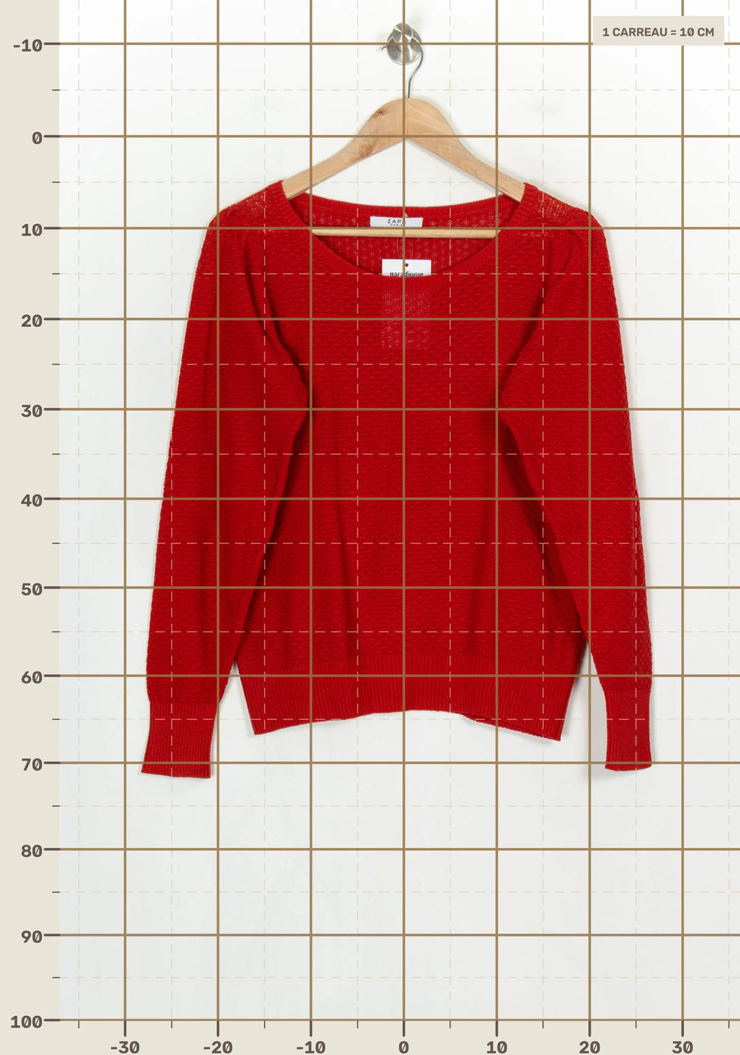 Pull Rouge - Taille XL/42 de la marque ZAPA | PARAD120913 - Vendu par Paradigme - Image 4