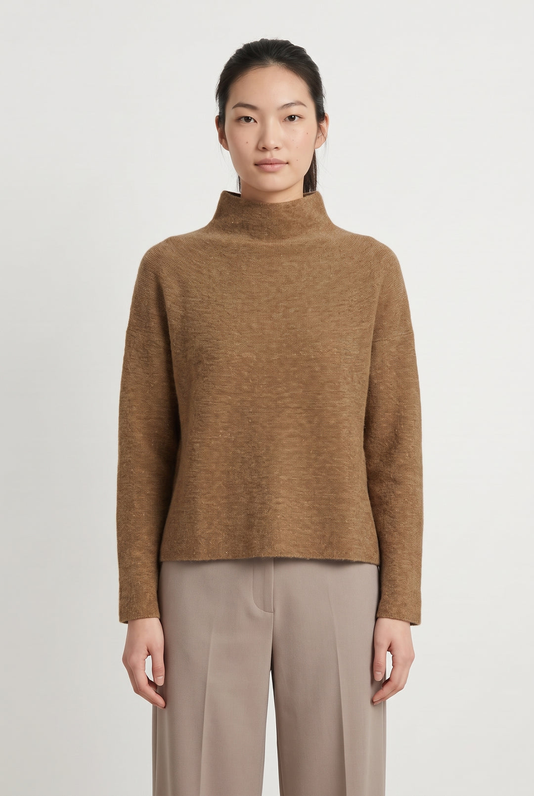 Pull Col Montant Beige - Taille S/36 de la marque La Fée Maraboutée | PARAD120916 - Vendu par Paradigme - Image 1
