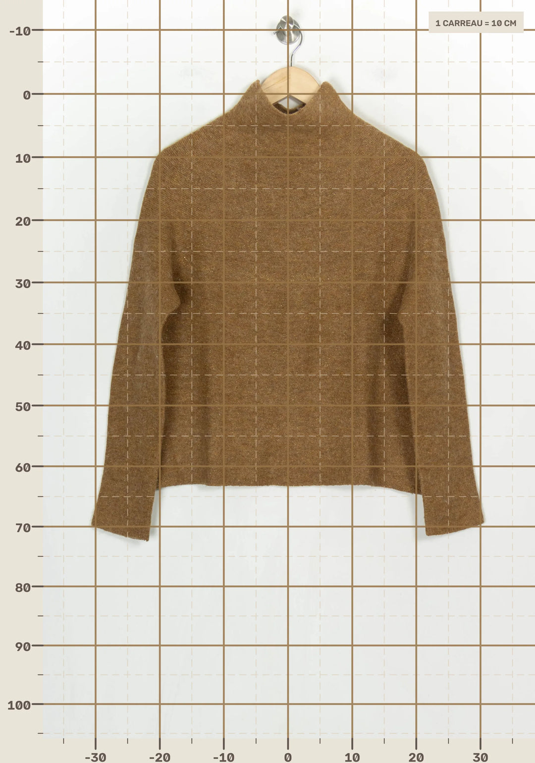 Pull Col Montant Beige - Taille S/36 de la marque La Fée Maraboutée | PARAD120916 - Vendu par Paradigme - Image 4