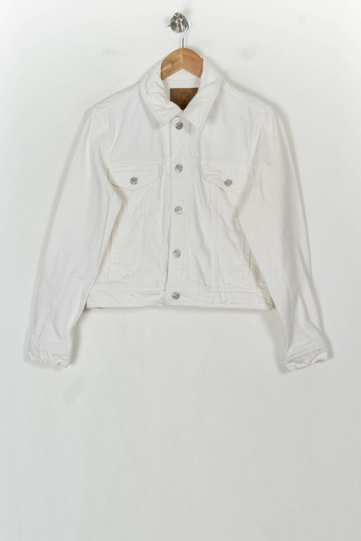 Veste en Jean Blanche - Taille L/40 de la marque Claudie Pierlot | PARAD120919 - Vendu par Paradigme - Image 2