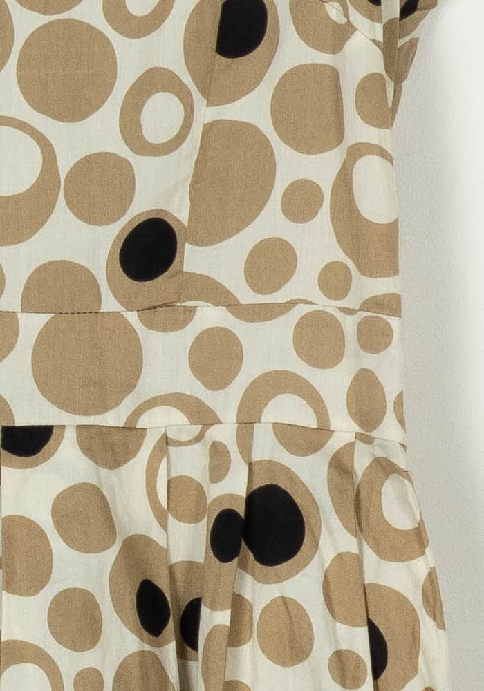Robe Évasée Beige et Noire - Taille L/40 de la marque La Fée Maraboutée | PARAD120935 - Vendu par Paradigme - Image 3