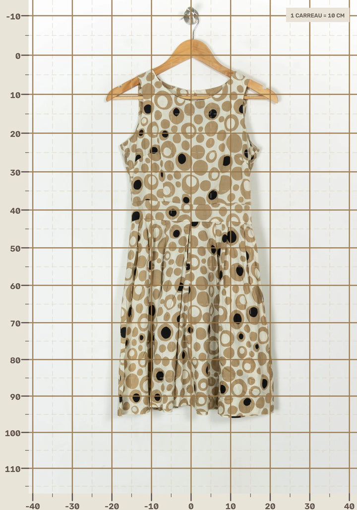 Robe Évasée Beige et Noire - Taille L/40 de la marque La Fée Maraboutée | PARAD120935 - Vendu par Paradigme - Image 4