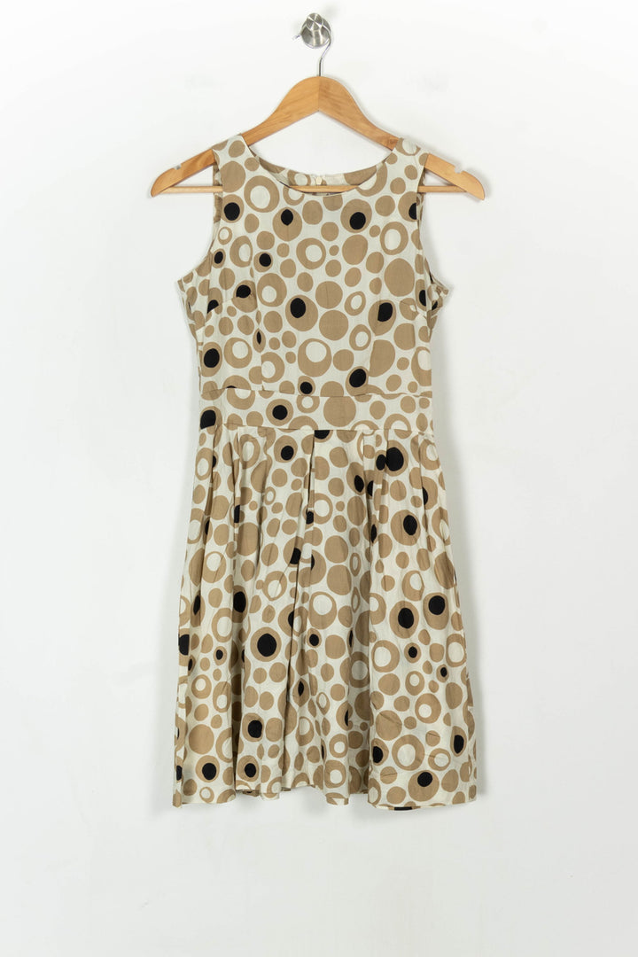 Robe Évasée Beige et Noire - Taille L/40 de la marque La Fée Maraboutée | PARAD120935 - Vendu par Paradigme - Image 2