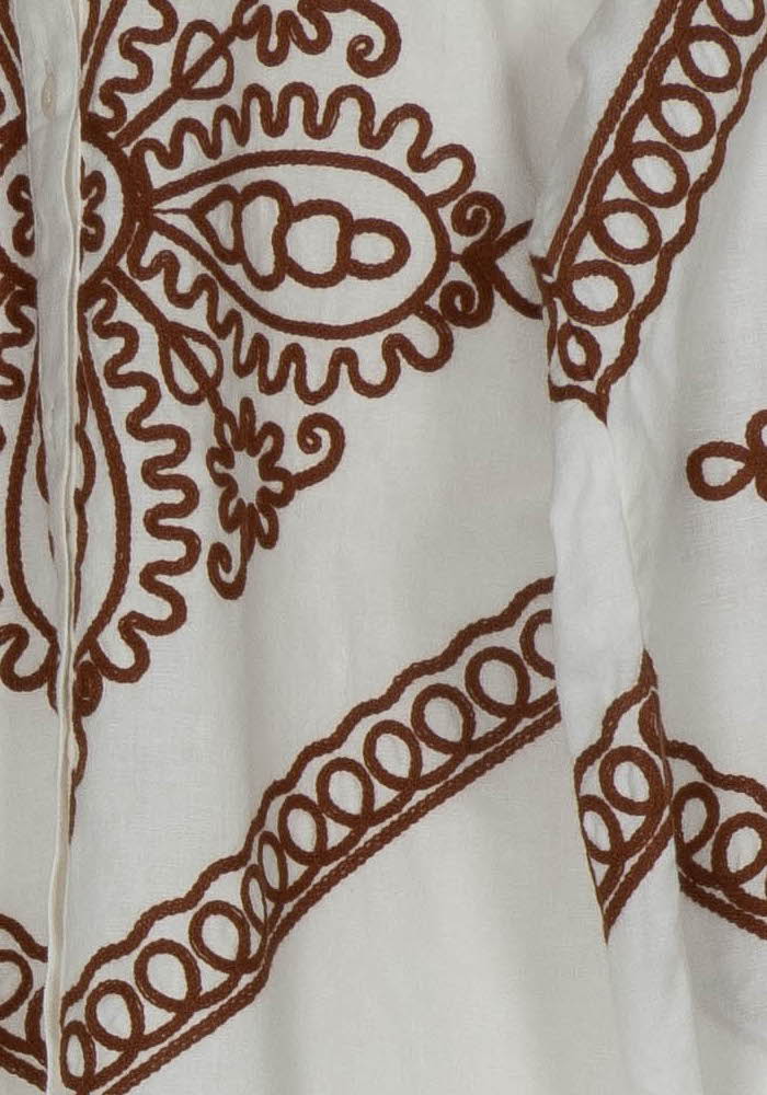 Blouse Blanche et Marron - Taille S/36 de la marque Sézane | PARAD120945 - Vendu par Paradigme - Image 3