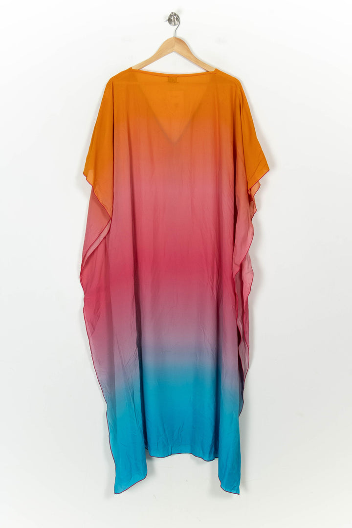 Caftan Orange Rose et Bleu - Taille S/36 de la marque IKA Paris | PARAD120946 - Vendu par Paradigme - Image 5