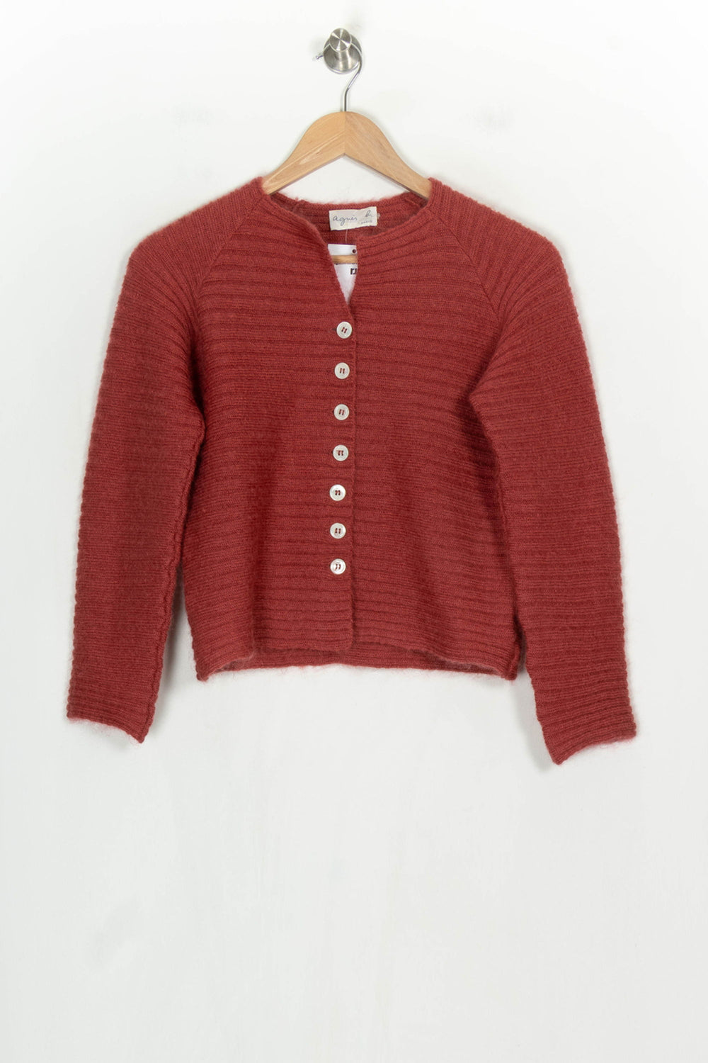 Cardigan Rose - Taille XS/34 de la marque Agnès b. | PARAD120952 - Vendu par Paradigme - Image 2