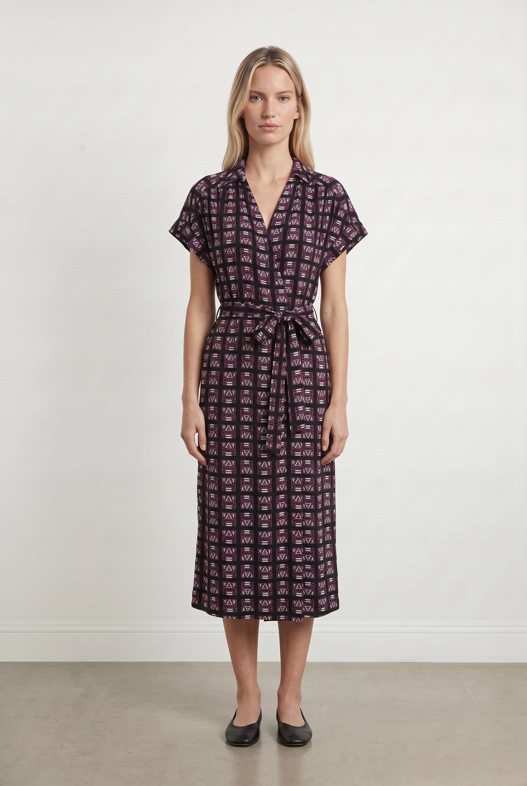 Robe Longue Violette et Noire - Taille S/36 de la marque La Fée Maraboutée | PARAD120955 - Vendu par Paradigme - Image 1