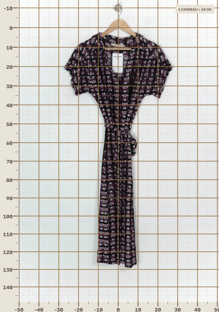 Robe Longue Violette et Noire - Taille S/36 de la marque La Fée Maraboutée | PARAD120955 - Vendu par Paradigme - Image 4
