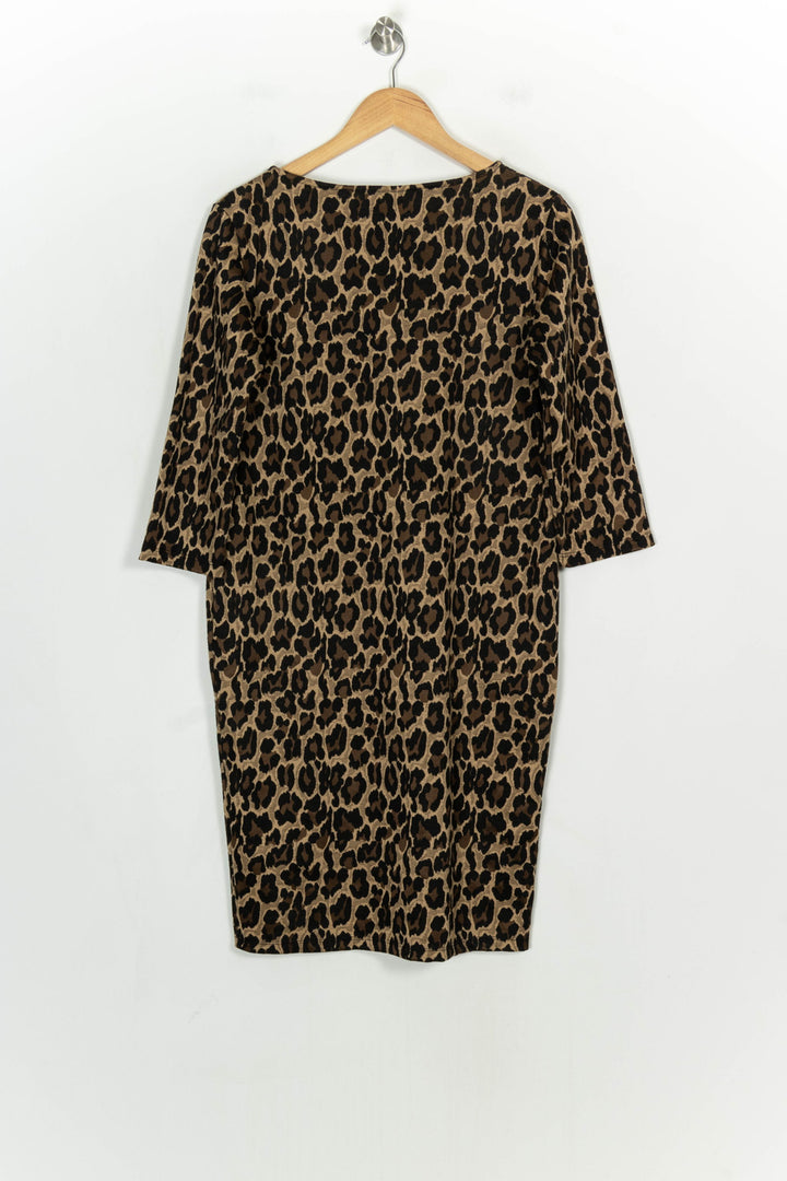 Robe Imprimée Marron et Noire - Taille S/36 de la marque La Fée Maraboutée | PARAD120958 - Vendu par Paradigme - Image 5