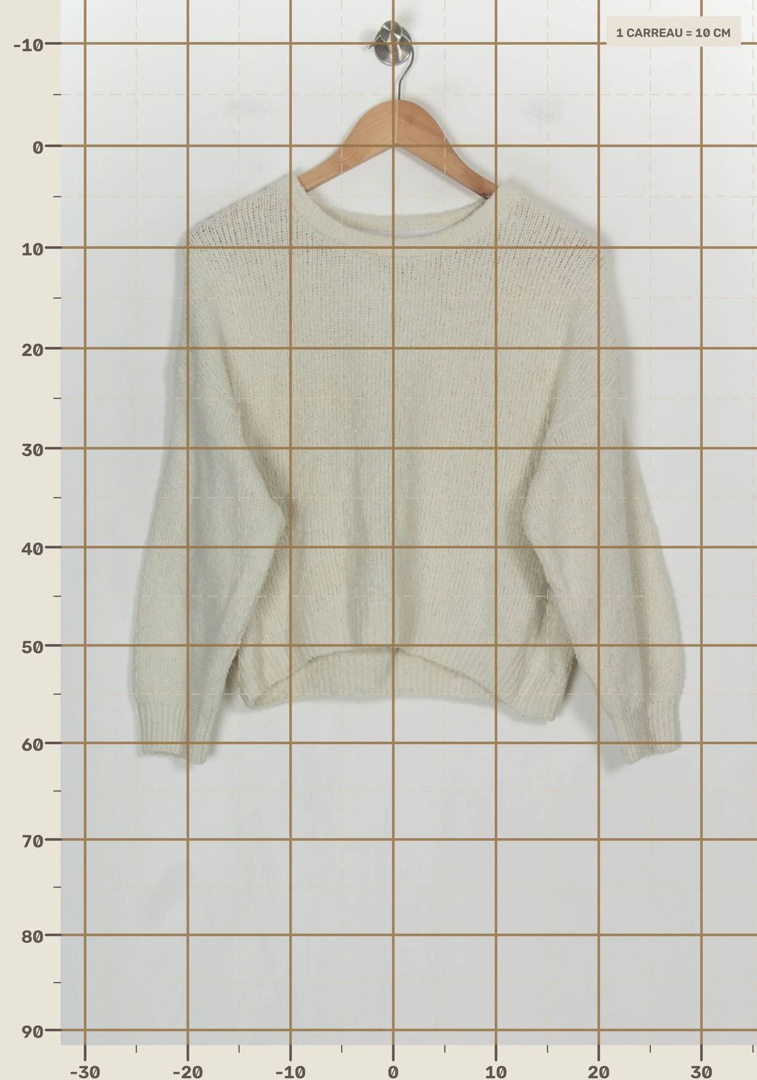 Pull Blanc - Taille S/36 de la marque American Vintage | PARAD120962 - Vendu par Paradigme - Image 4