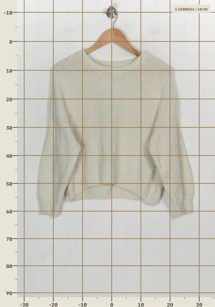 Pull Blanc - Taille S/36 de la marque American Vintage | PARAD120962 - Vendu par Paradigme - Image 4
