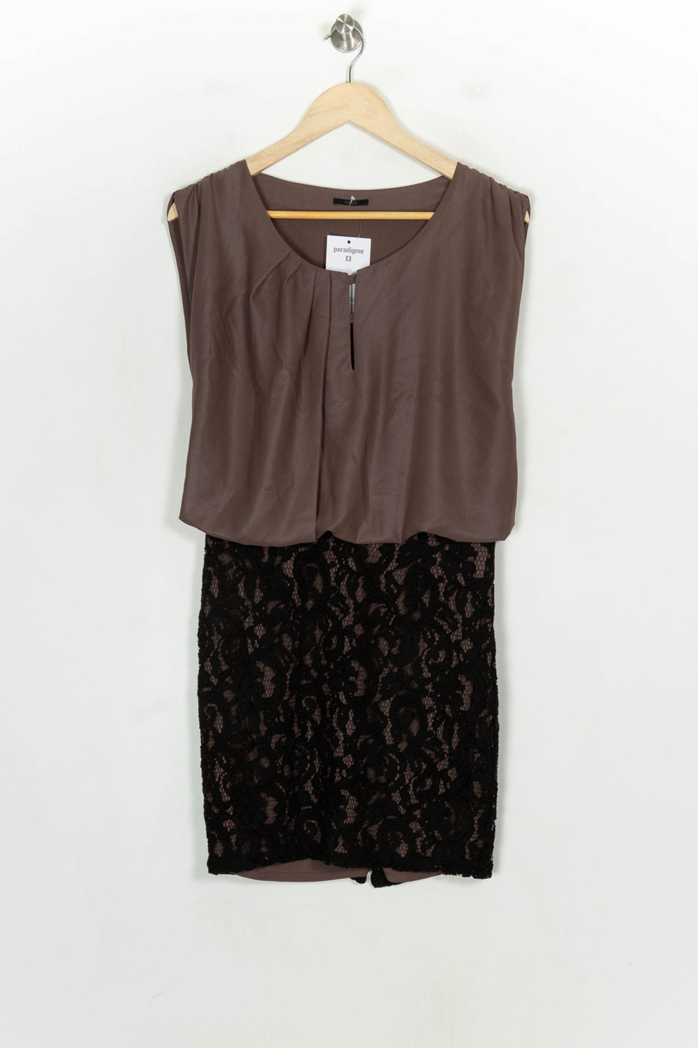 Robe Courte Marron et Noire - Taille M/38 de la marque IKKS | PARAD120963 - Vendu par Paradigme - Image 2
