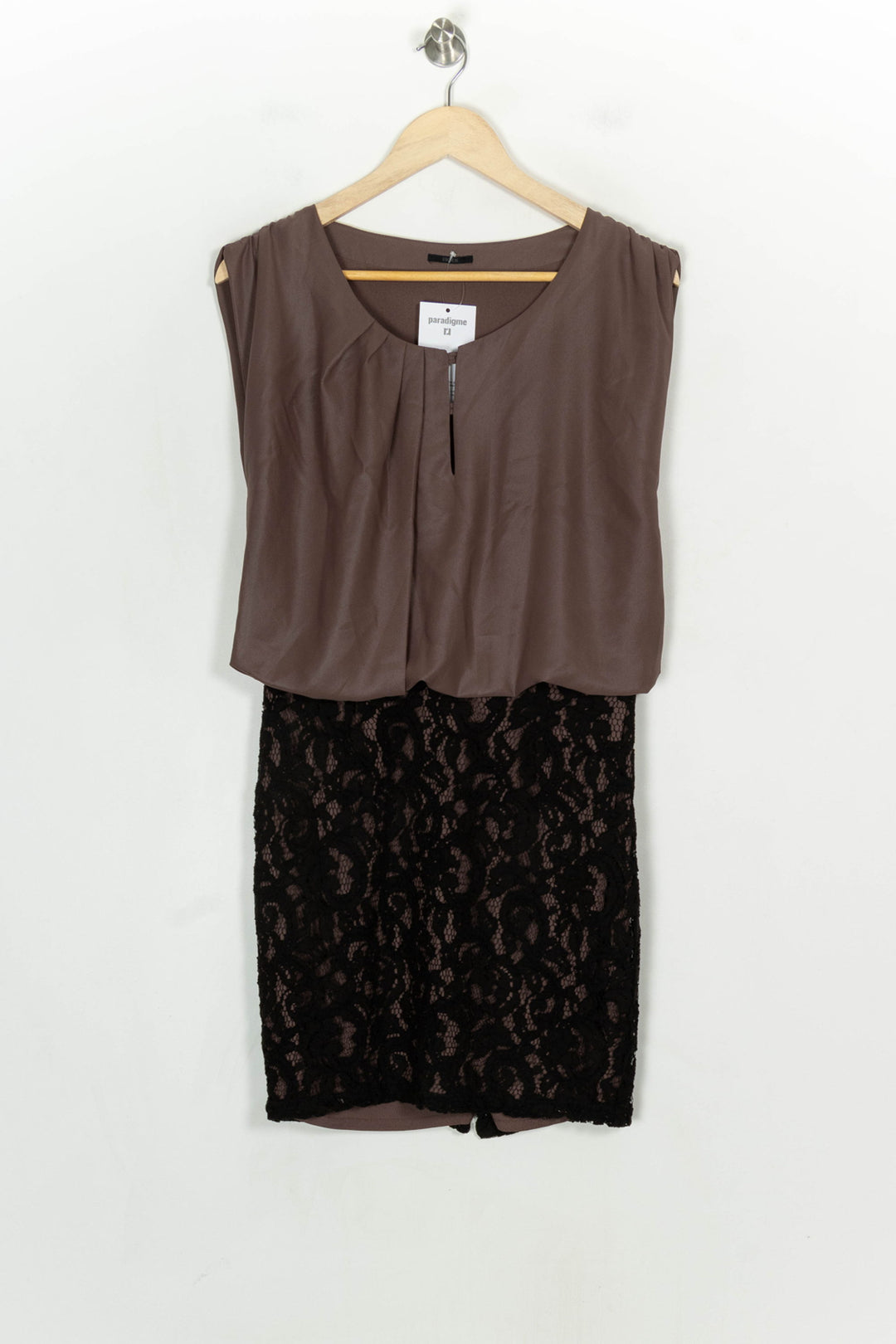 Robe Courte Marron et Noire - Taille M/38 de la marque IKKS | PARAD120963 - Vendu par Paradigme - Image 2