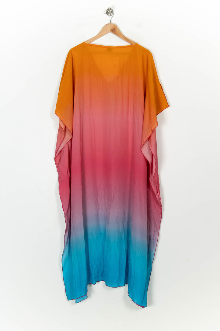 Caftan Orange Rose et Bleu - Taille S/36 de la marque IKA Paris | PARAD120973 - Vendu par Paradigme - Image 5