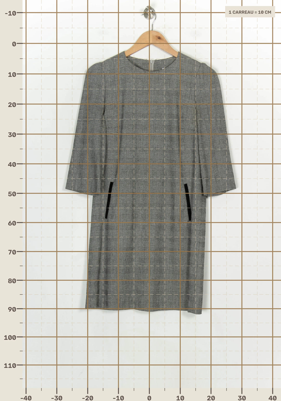 Robe Droite Grise - Taille M/38 de la marque Claudie Pierlot | PARAD120995 - Vendu par Paradigme - Image 4