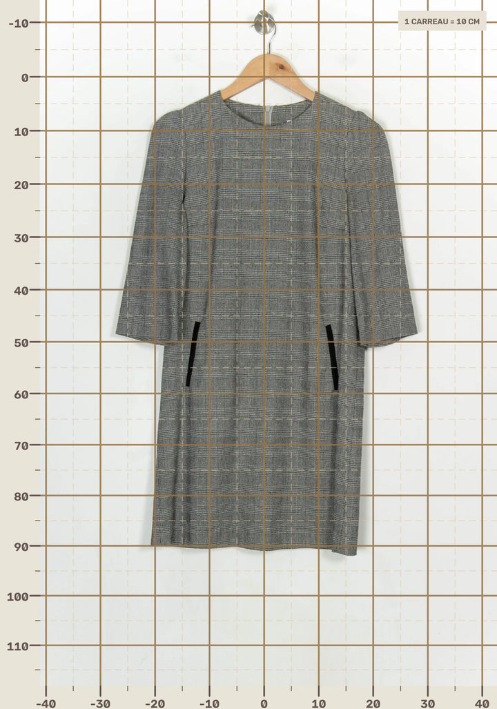 Robe Droite Grise - Taille M/38 de la marque Claudie Pierlot | PARAD120995 - Vendu par Paradigme - Image 4