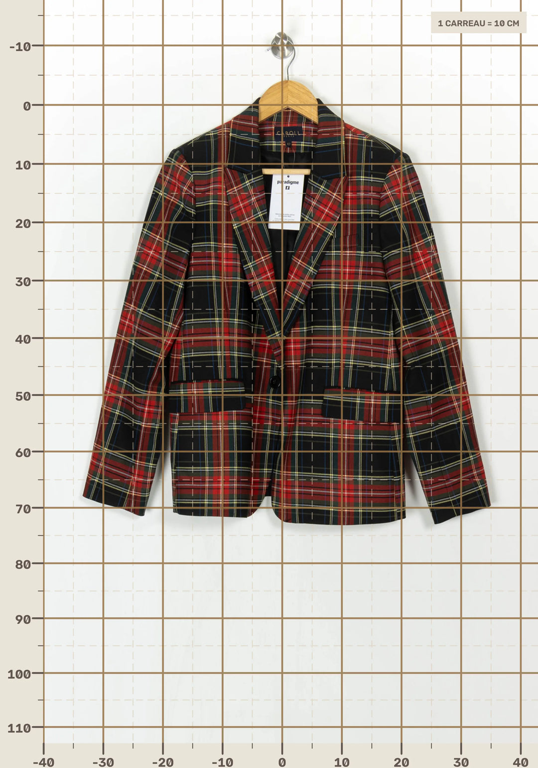 Blazer Rouge et Noir - Taille XL/42 de la marque Caroll | PARAD120996 - Vendu par Paradigme - Image 4