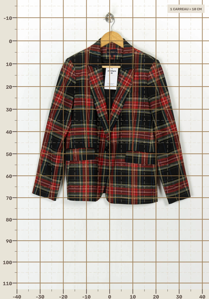 Blazer Rouge et Noir - Taille XL/42 de la marque Caroll | PARAD120996 - Vendu par Paradigme - Image 4