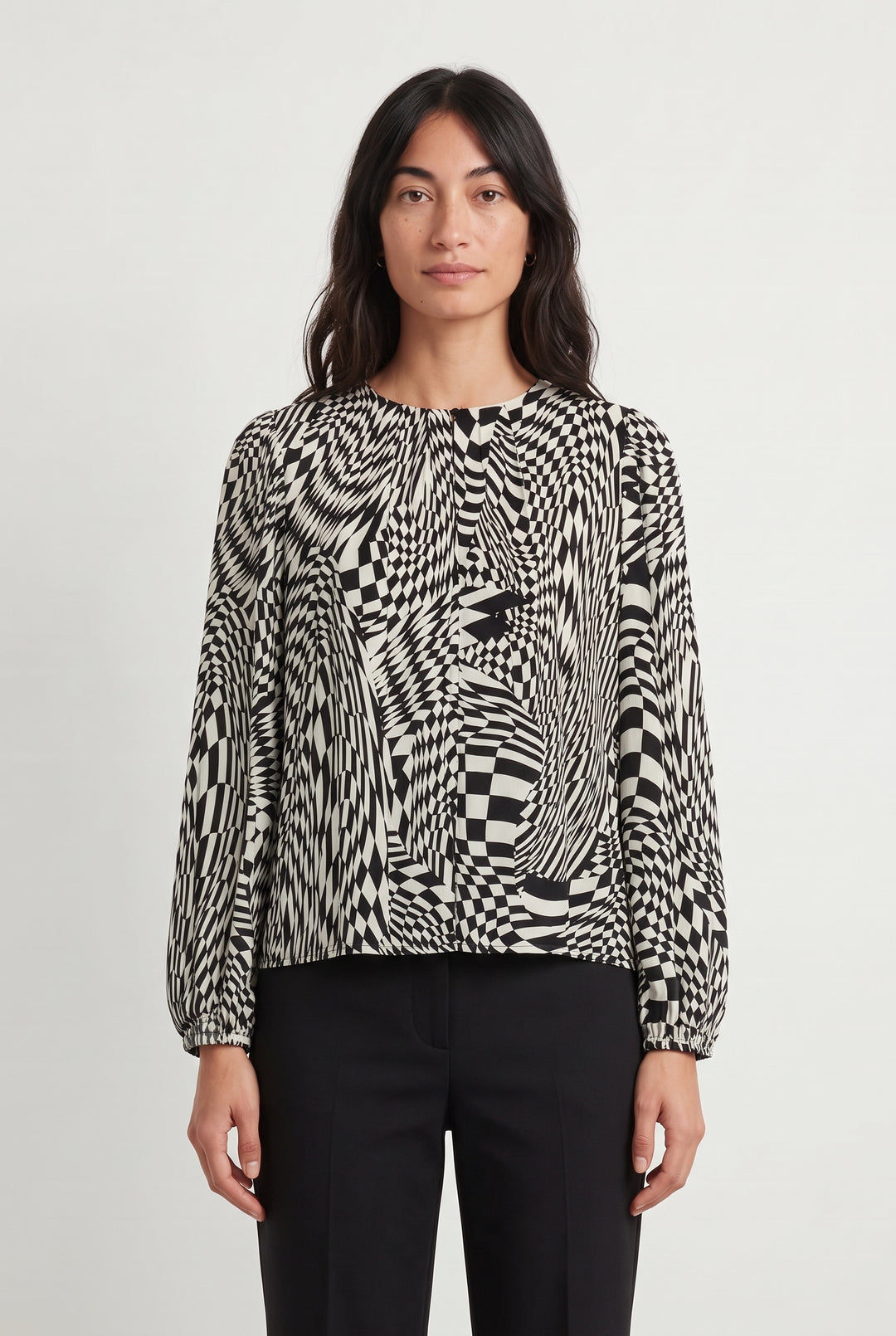 Blouse Noire et Blanche - Taille M/38 de la marque IKKS | PARAD120997 - Vendu par Paradigme - Image 1