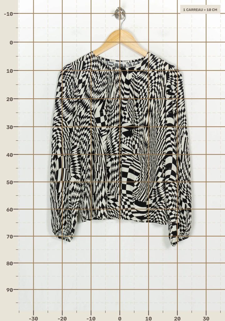 Blouse Noire et Blanche - Taille M/38 de la marque IKKS | PARAD120997 - Vendu par Paradigme - Image 4