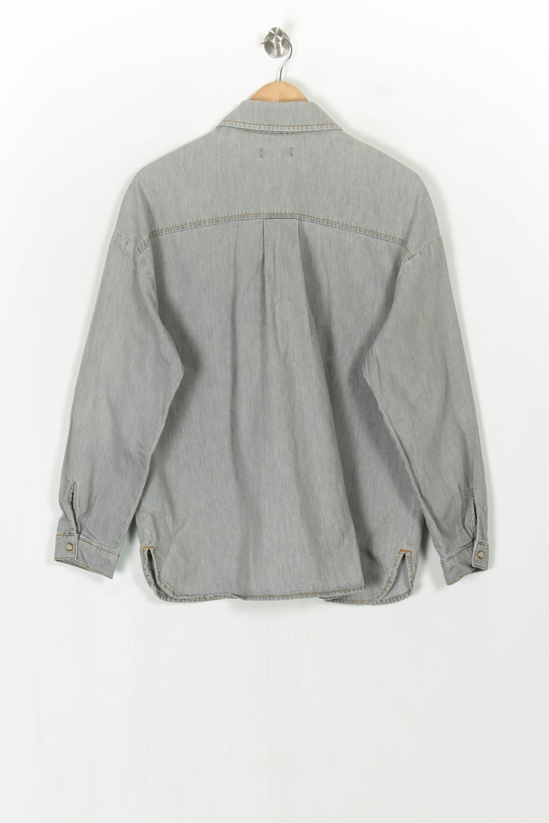 Chemise en Jean Grise - Taille M/38 de la marque Caroll | PARAD120999 - Vendu par Paradigme - Image 5