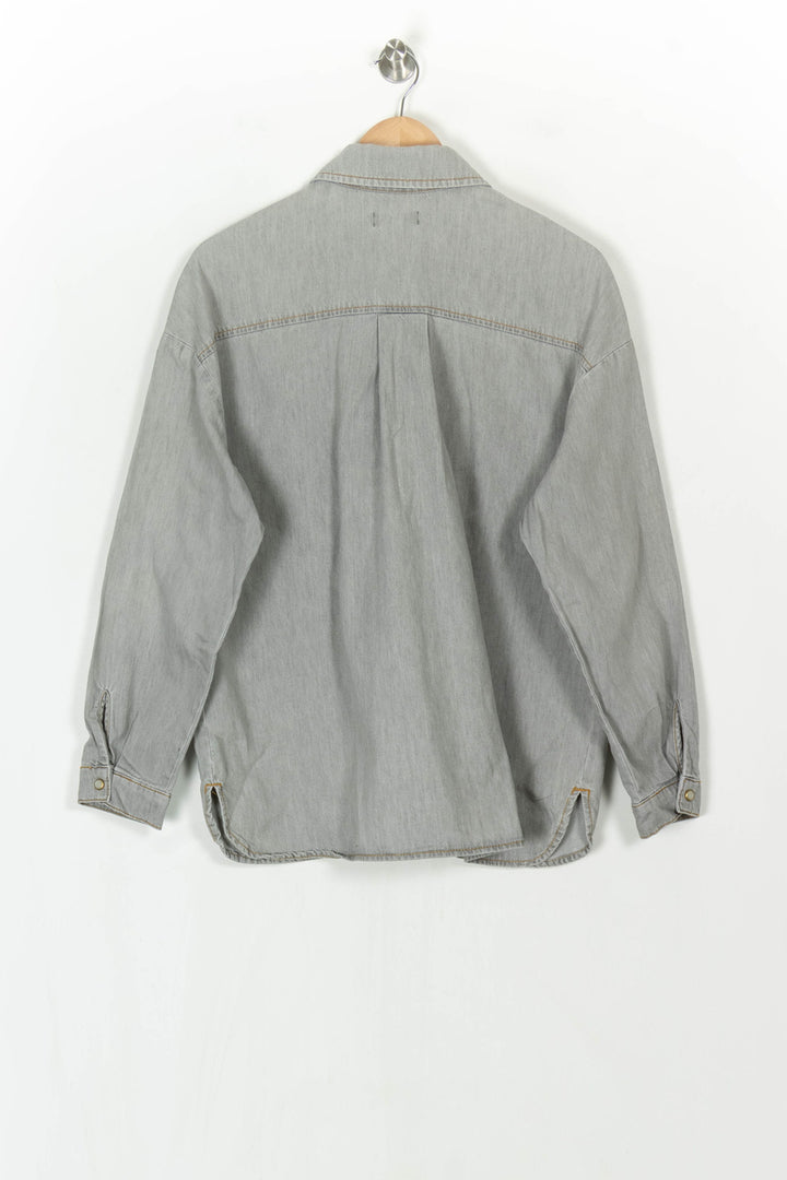Chemise en Jean Grise - Taille M/38 de la marque Caroll | PARAD120999 - Vendu par Paradigme - Image 5