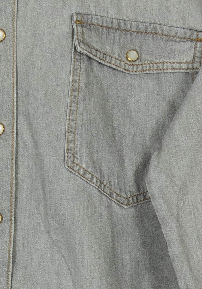 Chemise en Jean Grise - Taille M/38 de la marque Caroll | PARAD120999 - Vendu par Paradigme - Image 3