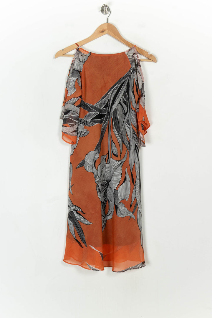 Robe Orange et Noire - Taille S/36 de la marque La Fée Maraboutée | PARAD121000 - Vendu par Paradigme - Image 5