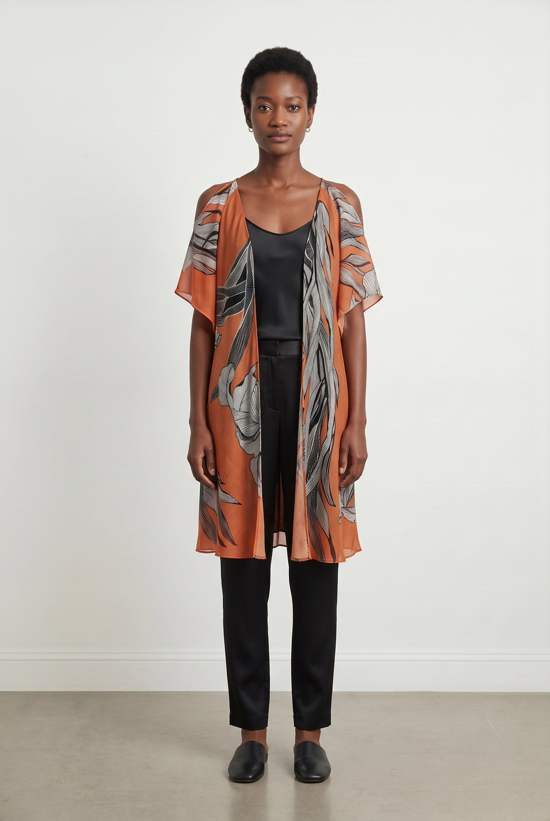 Robe Orange et Noire - Taille S/36 de la marque La Fée Maraboutée | PARAD121000 - Vendu par Paradigme - Image 1
