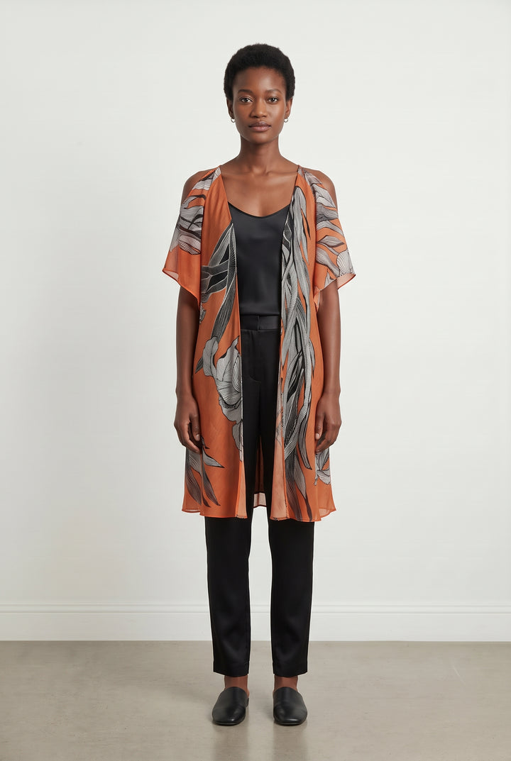 Robe Orange et Noire - Taille S/36 de la marque La Fée Maraboutée | PARAD121000 - Vendu par Paradigme - Image 1