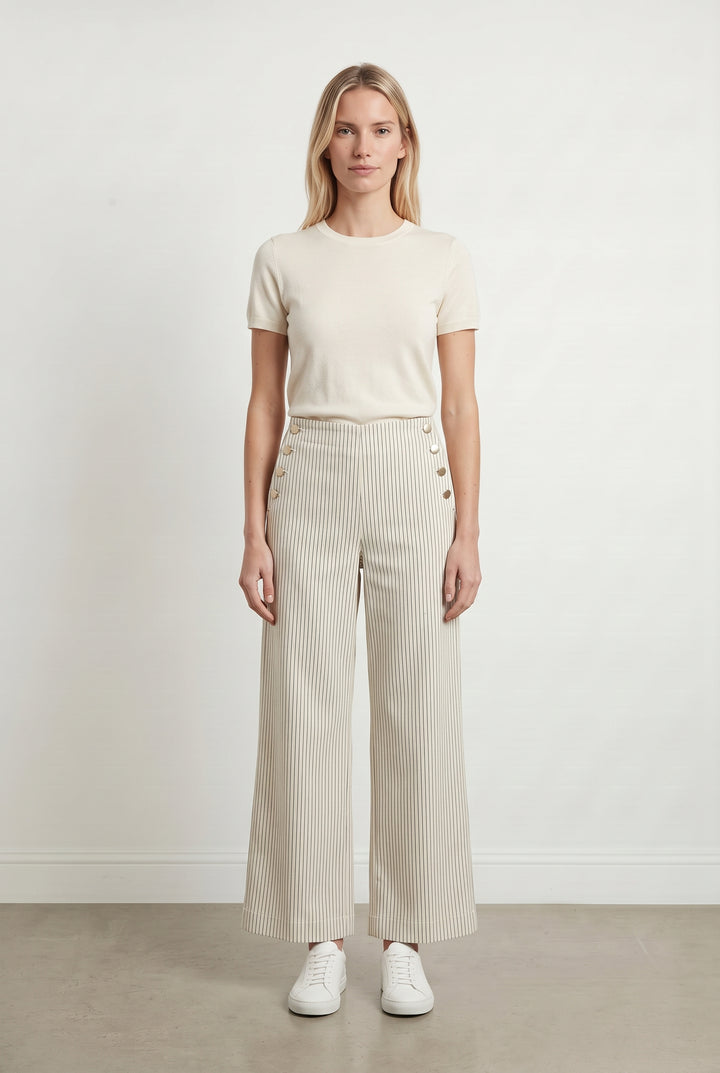 Pantalon Rayé Blanc et Gris - Taille S/36 de la marque Suncoo | PARAD121001 - Vendu par Paradigme - Image 1