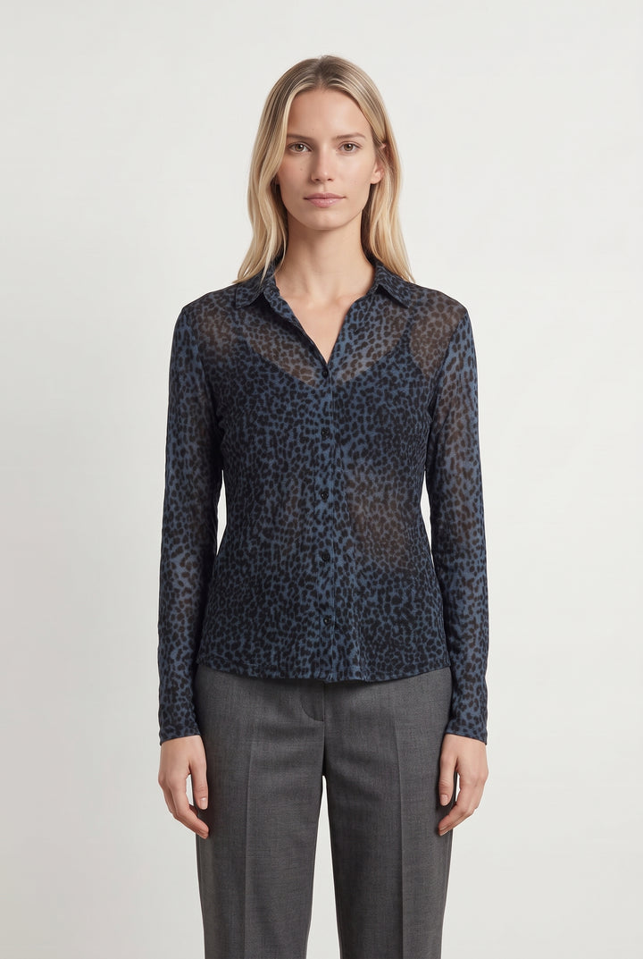Chemise Bleu et Noir - Taille S/36 de la marque Majestic Filatures | PARAD121006 - Vendu par Paradigme - Image 1