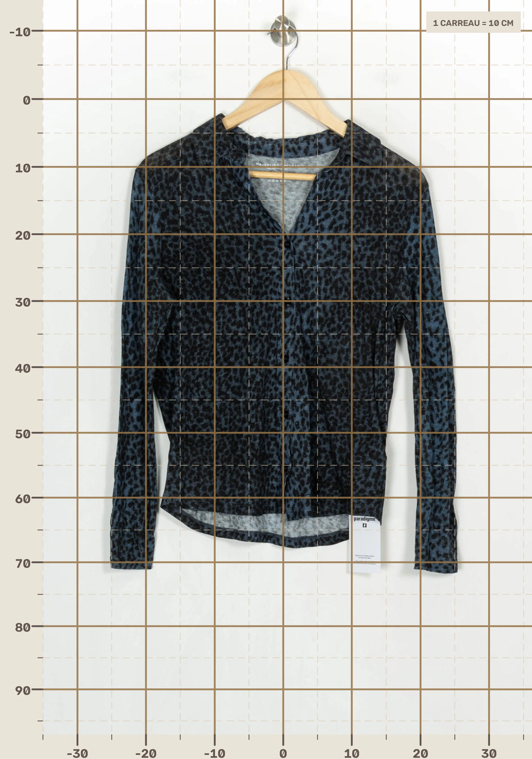 Chemise Bleu et Noir - Taille S/36 de la marque Majestic Filatures | PARAD121006 - Vendu par Paradigme - Image 4