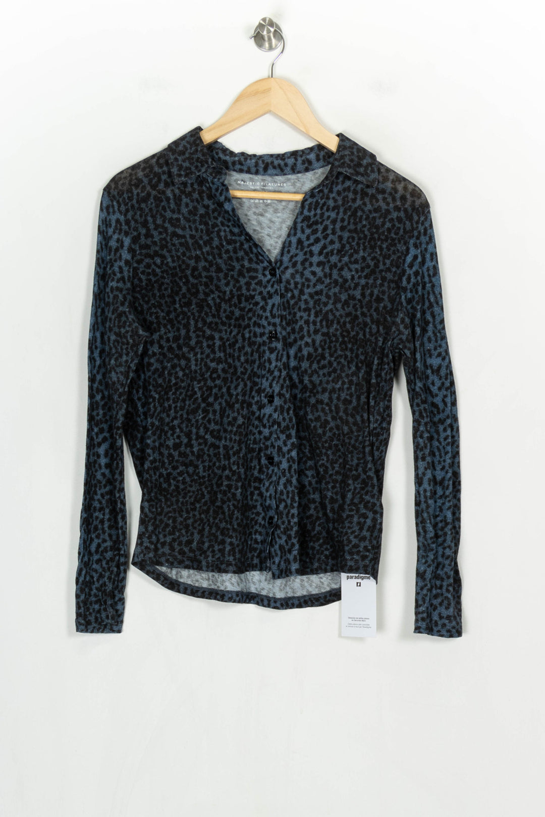 Chemise Bleu et Noir - Taille S/36 de la marque Majestic Filatures | PARAD121006 - Vendu par Paradigme - Image 2