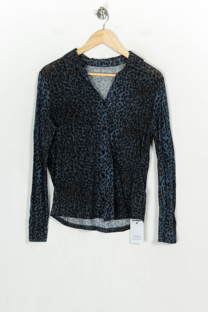 Chemise Bleu et Noir - Taille S/36 de la marque Majestic Filatures | PARAD121006 - Vendu par Paradigme - Image 2