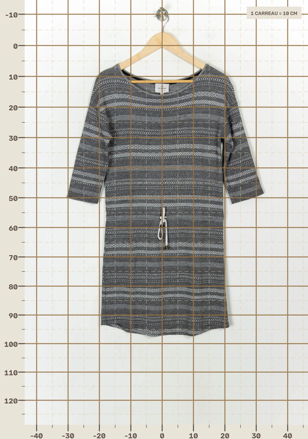 Robe Droite Grise - Taille S/36 de la marque Sézane | PARAD121015 - Vendu par Paradigme - Image 4