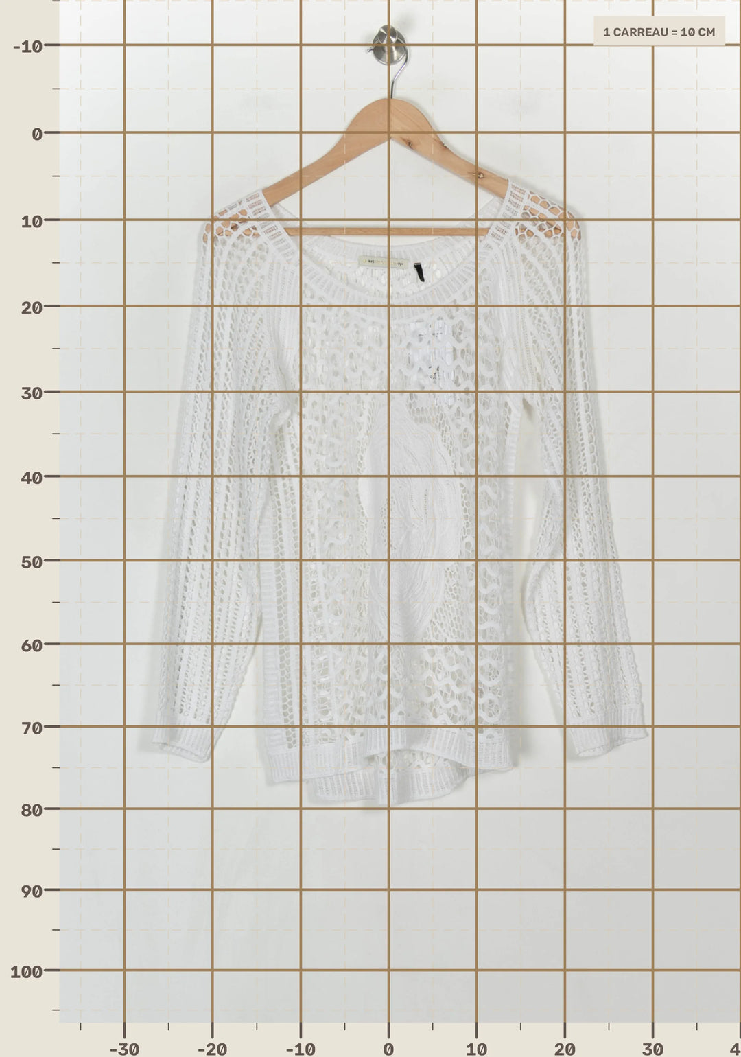 Pull Blanc - Taille S/36 de la marque IKKS | PARAD121016 - Vendu par Paradigme - Image 4