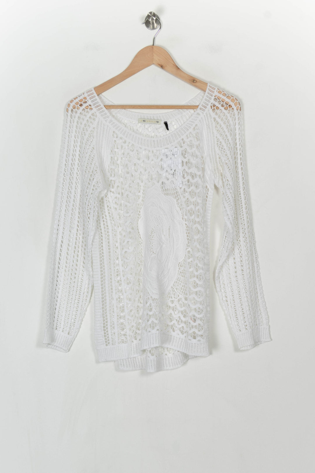 Pull Blanc - Taille S/36 de la marque IKKS | PARAD121016 - Vendu par Paradigme - Image 2