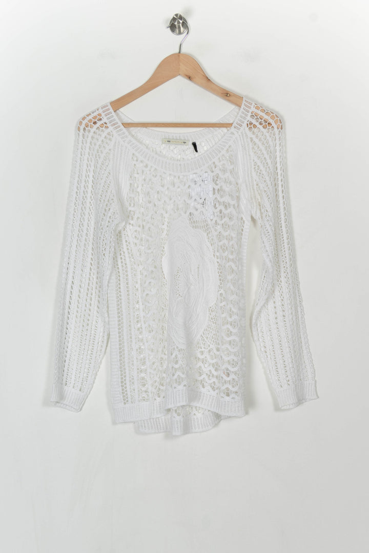 Pull Blanc - Taille S/36 de la marque IKKS | PARAD121016 - Vendu par Paradigme - Image 2