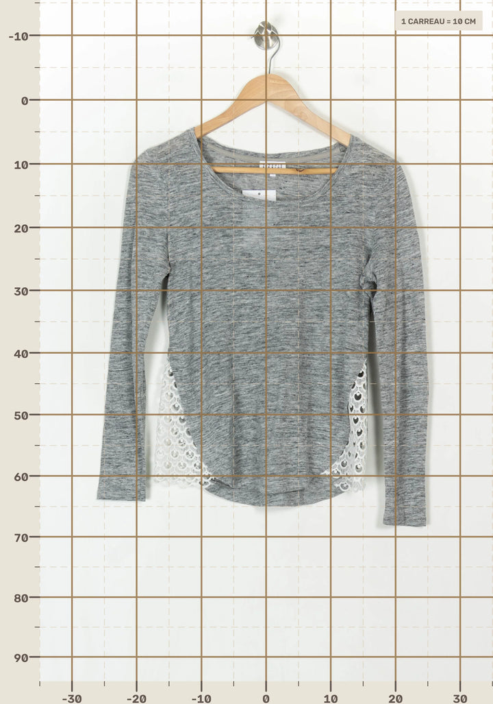 Pull Gris et Blanc - Taille S/36 de la marque Claudie Pierlot | PARAD121018 - Vendu par Paradigme - Image 4