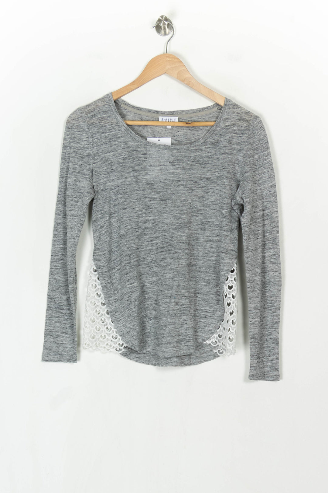 Pull Gris et Blanc - Taille S/36 de la marque Claudie Pierlot | PARAD121018 - Vendu par Paradigme - Image 2