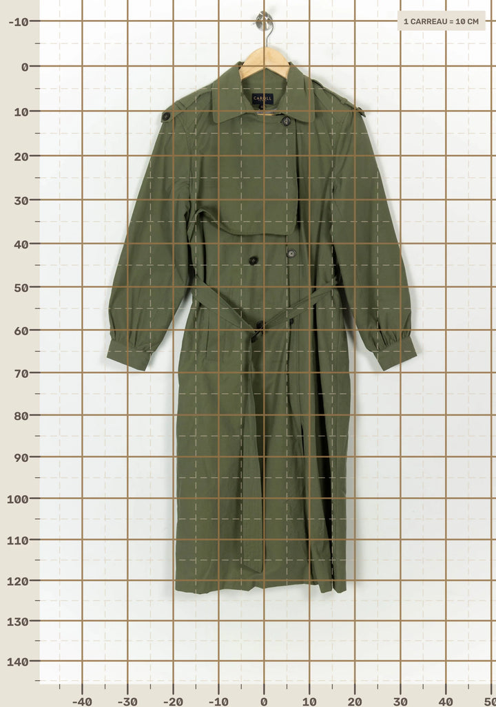 Trench Vert - Taille XL/42 de la marque Caroll | PARAD121030 - Vendu par Paradigme - Image 4
