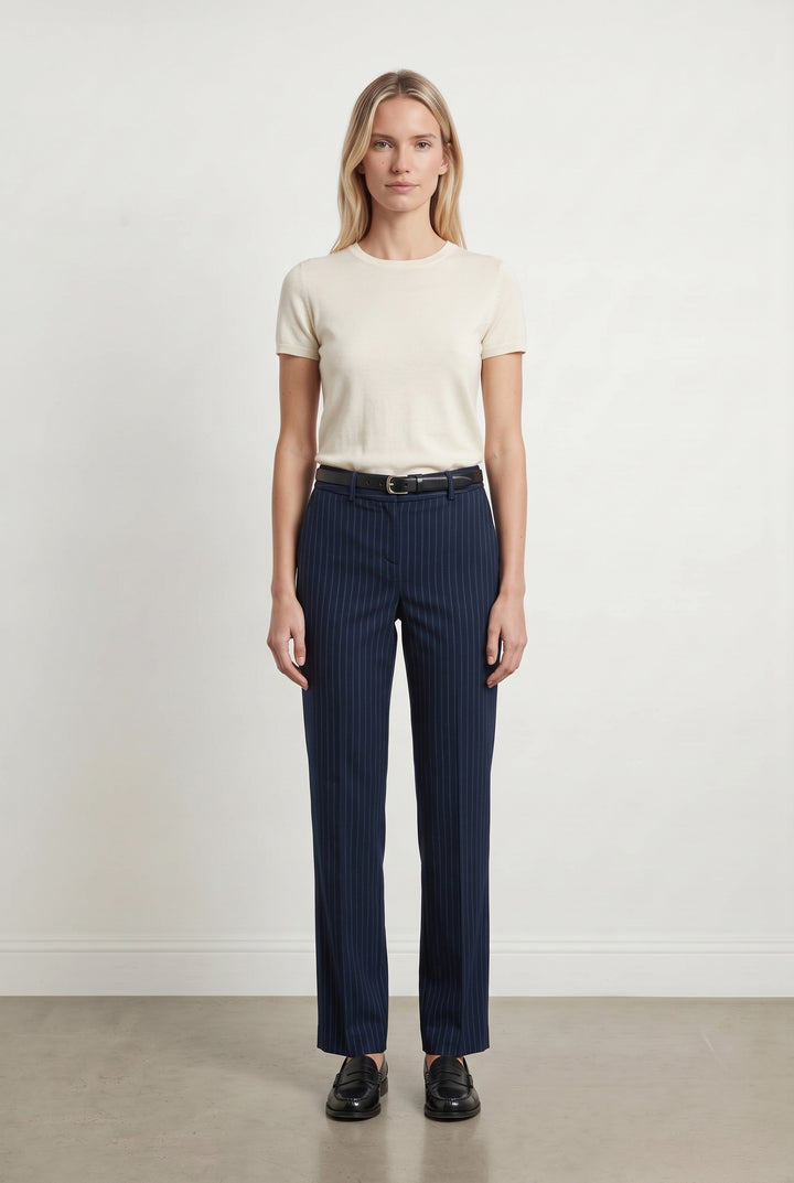 Pantalon À Rayures Bleu - Taille S/36 de la marque Maison 123 | PARAD121039 - Vendu par Paradigme - Image 1