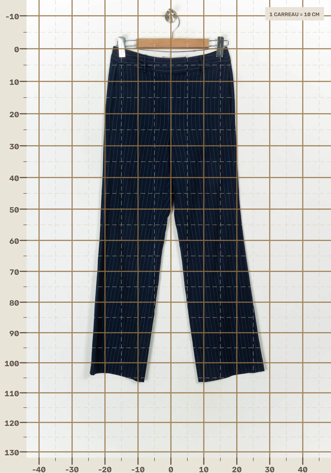 Pantalon À Rayures Bleu - Taille S/36 de la marque Maison 123 | PARAD121039 - Vendu par Paradigme - Image 4
