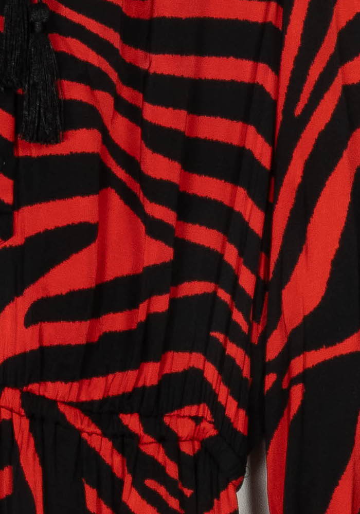 Robe longue rouge et noire - Taille XS/34 de la marque The Kooples | PARAD121042 - Vendu par Paradigme - Image 3