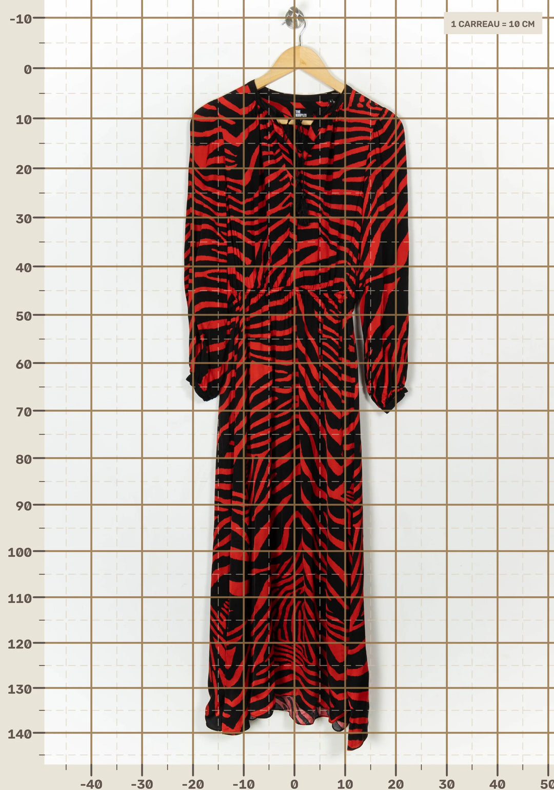 Robe longue rouge et noire - Taille XS/34 de la marque The Kooples | PARAD121042 - Vendu par Paradigme - Image 4